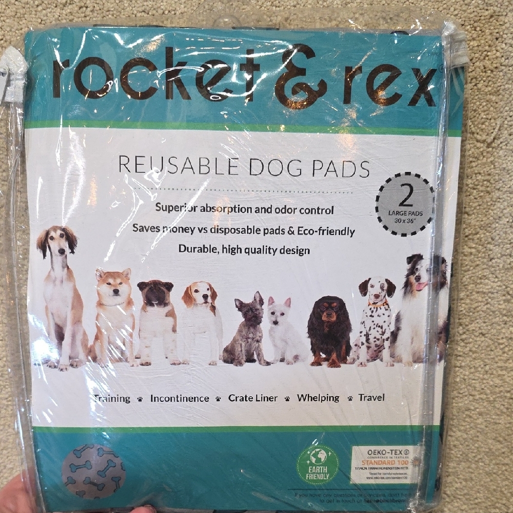 rocket & rex Premium Washable Pee Pads for Dogs, Waterproof & Reusable Puppy Pad